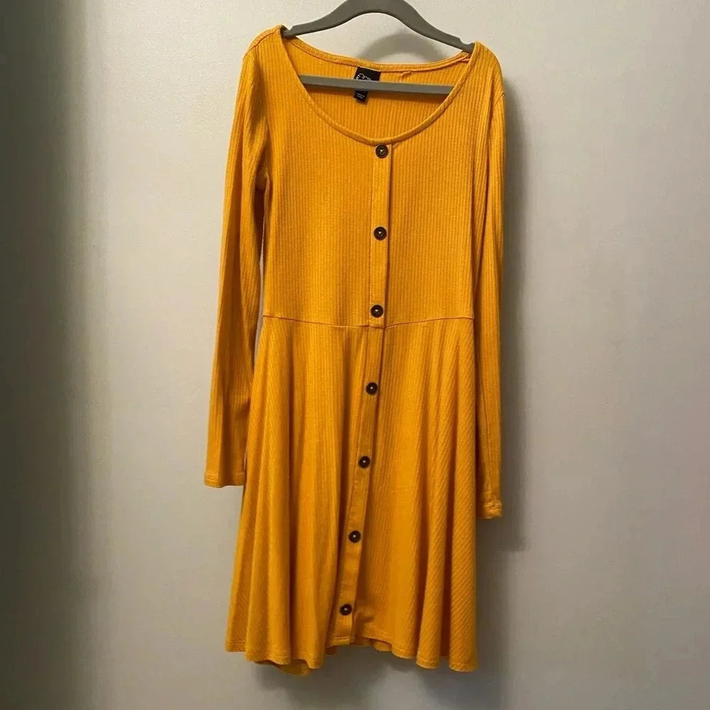 Art class girls s 6 gold long sleeve dress ribbed fall small